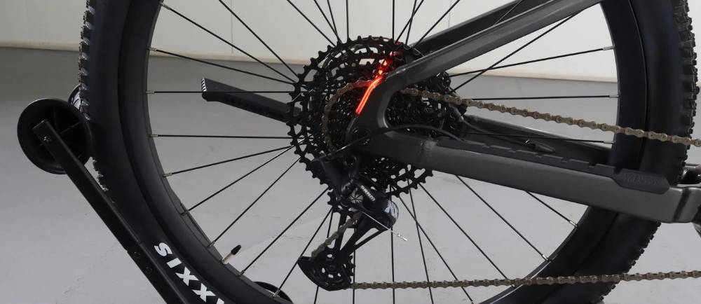 A wheel on an electric bike