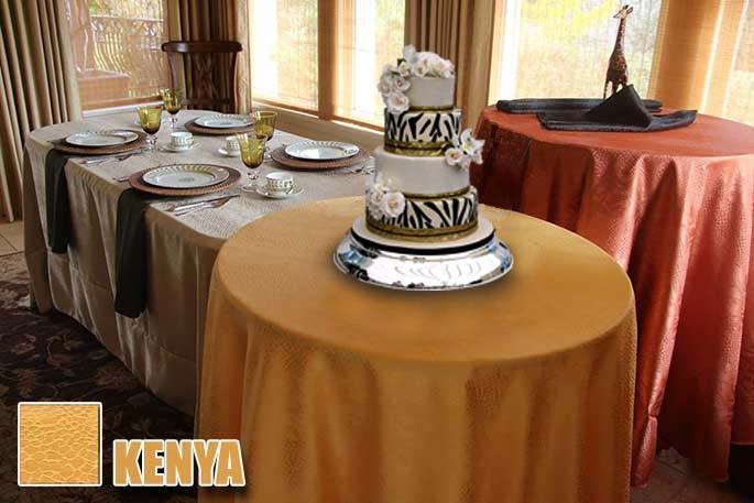 kenya damask tablecloths of different colors