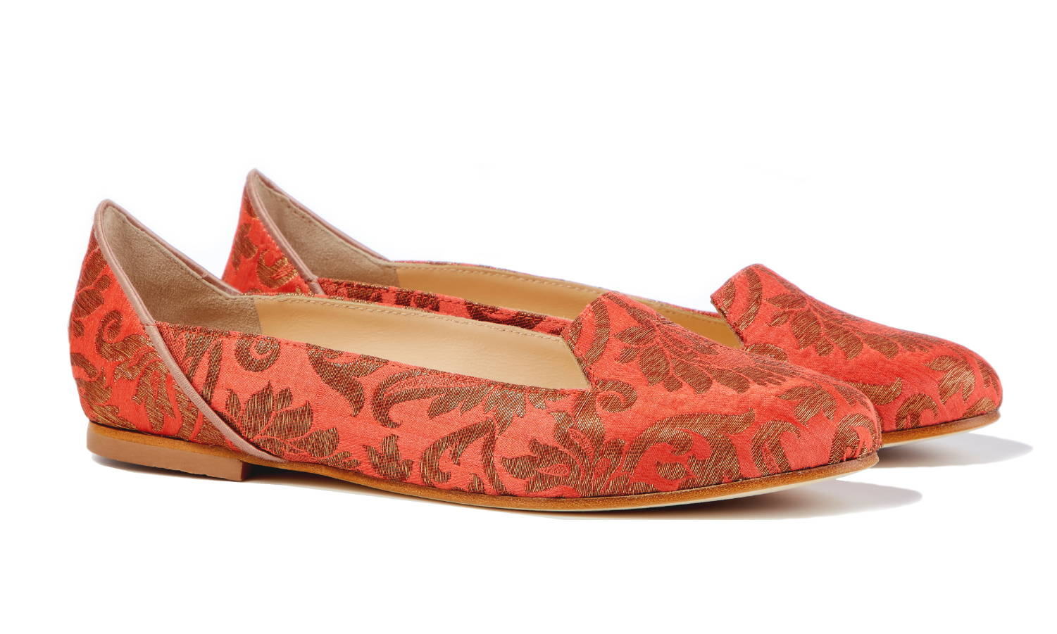 Designer Ladies Flat Shoes & Ankle Boots From Italy – Boté A Mano Persian Fantasy Coral Ballet Flats
