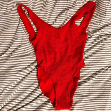 Red backless Swimming Suit