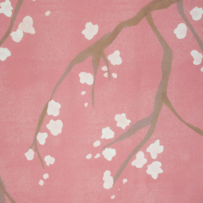 Pink cherry blossom linen-cotton fabric Pattern Image