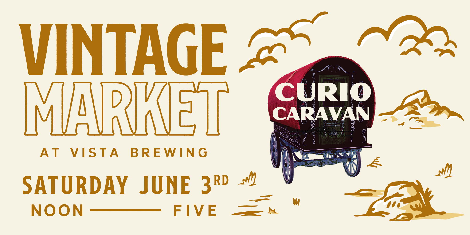 Vintage Market at Vista Brewing - Presented by Curio Caravan  promotional image