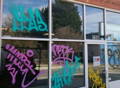 graffiti removal from glass and metal frames