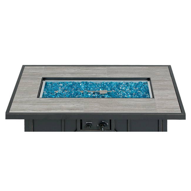 Large Outdoor Rectangular Propane Coffee Fire Pit Table