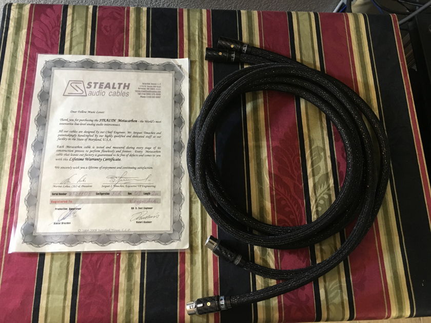 Stealth Audio Metacarbon XLR balanced 2 Meters  * Excellent Condition *