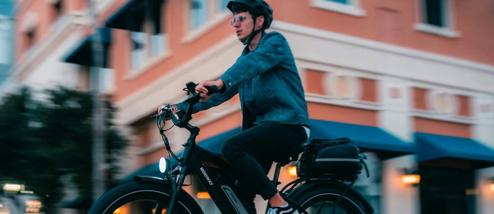 Rider on Himiway electric bike