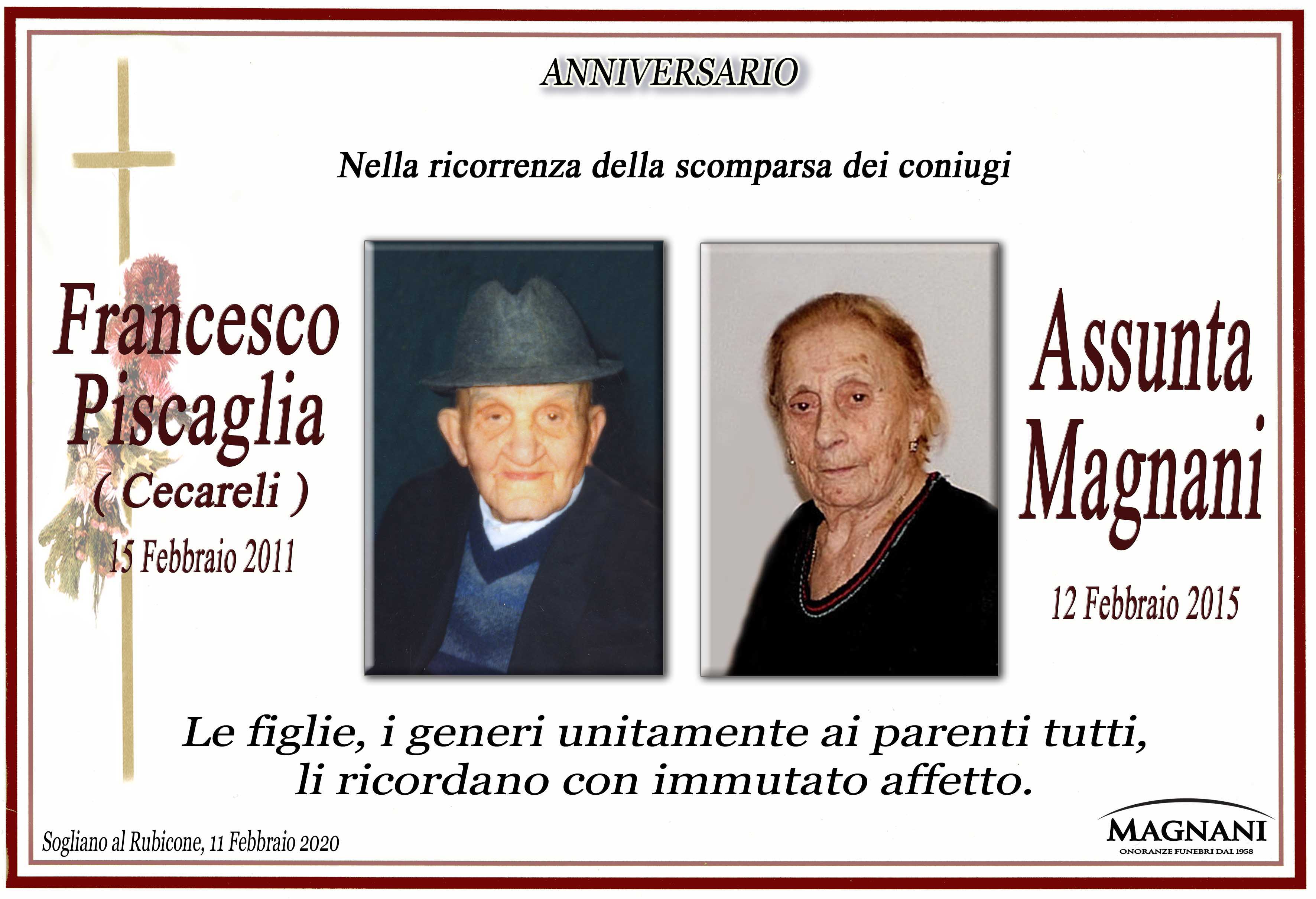 Coniugi Francesco Piscaglia e Assunta Magnani