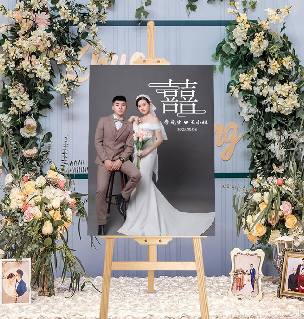 acrylic welcome wedding sign with stand
