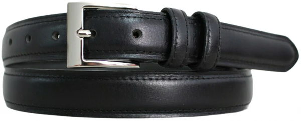 Full Grain Stitched Leather Belt in Black & Brown. Style number 41009 - Image 4