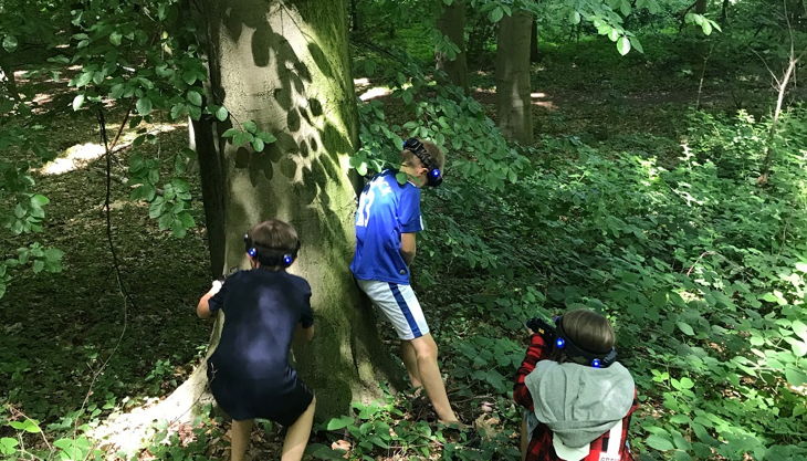 kinder versteckt im grünen
