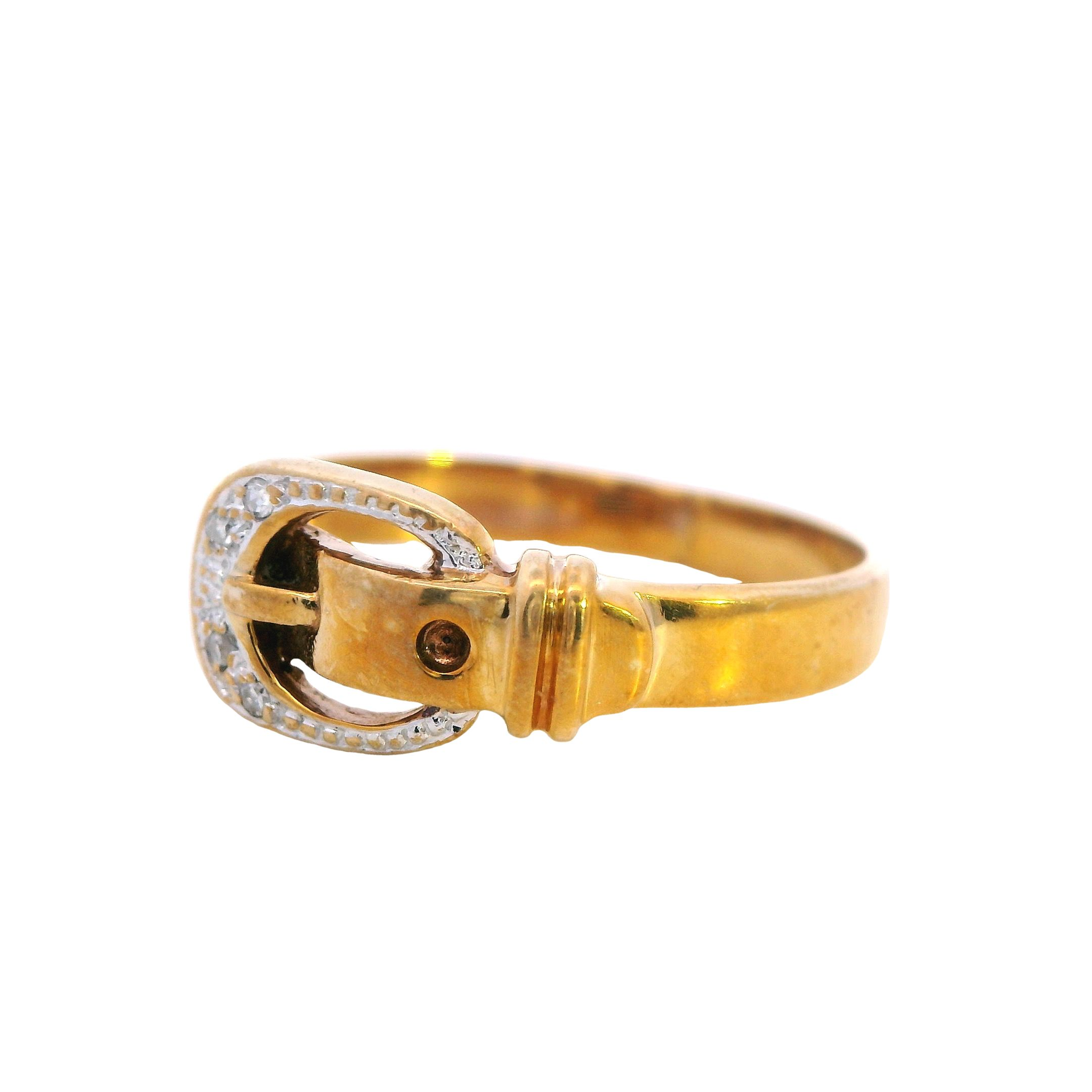 Chic Diamond Buckle Embrace Ring - Image 2
