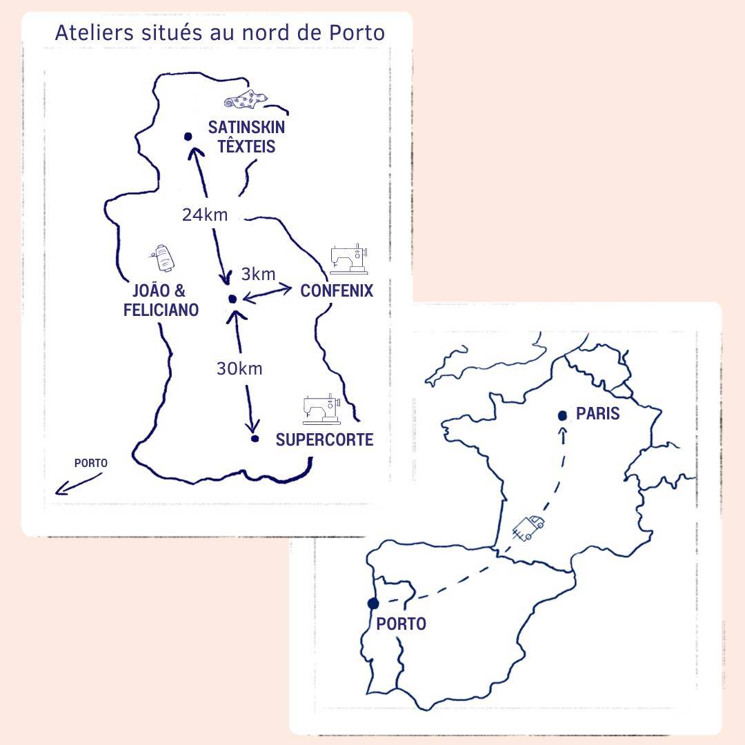 Nêge Paris - Carte de nos ateliers au Portugal