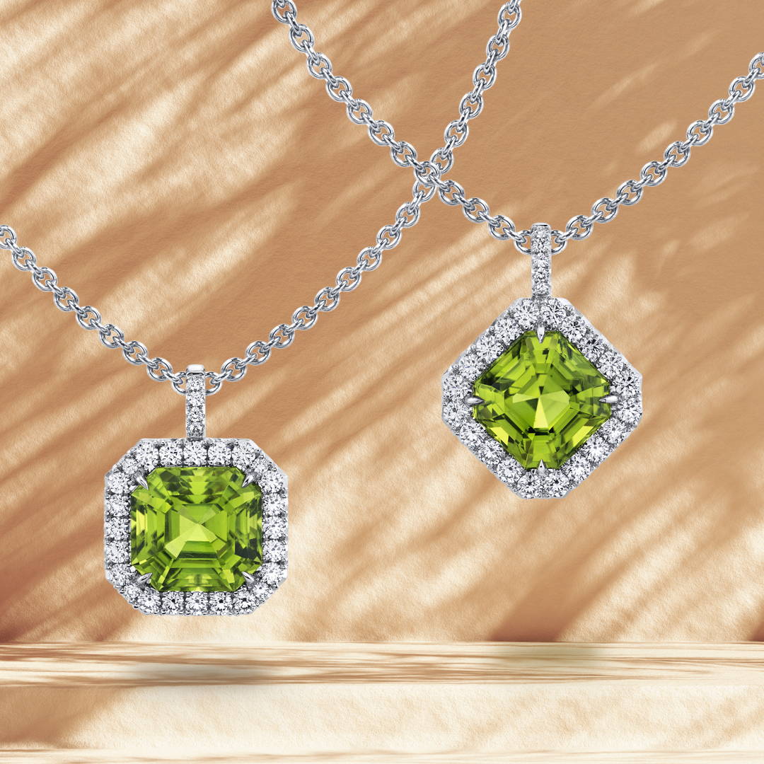 Peridot and Diamond Pendant / Necklaces