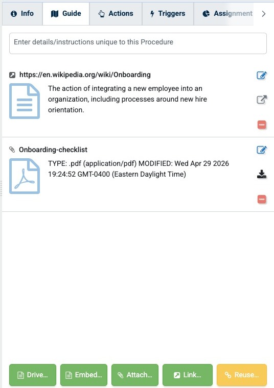 Attached Resource entry on a Procedure