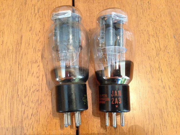 Rogers 2A3 triode black plates test NOS matched tube pair