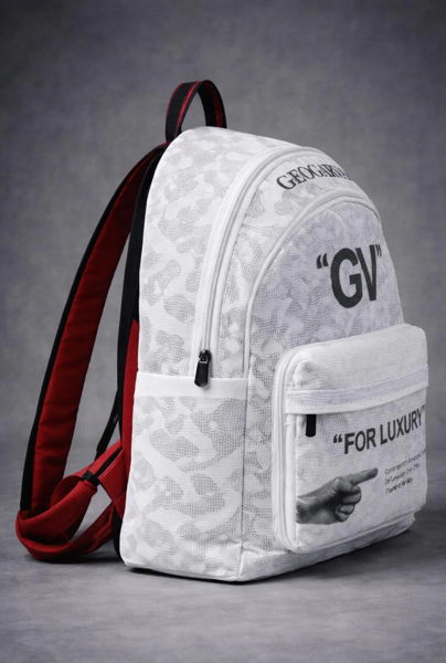 GEOGARVANI White Luxury Statement Backpack - Image 2