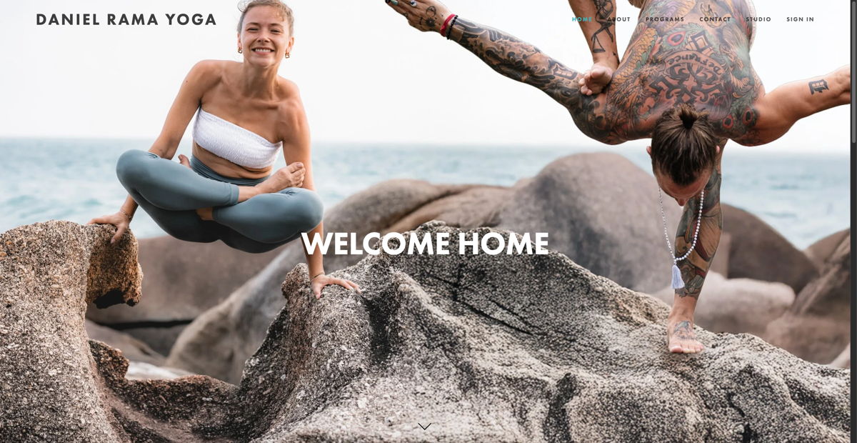 Screenshot of Daniel Rama Yoga, from the yoga websites collection.