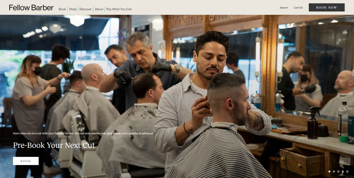 Screenshot of Fellow Barber, from the barber & barbershop websites collection.