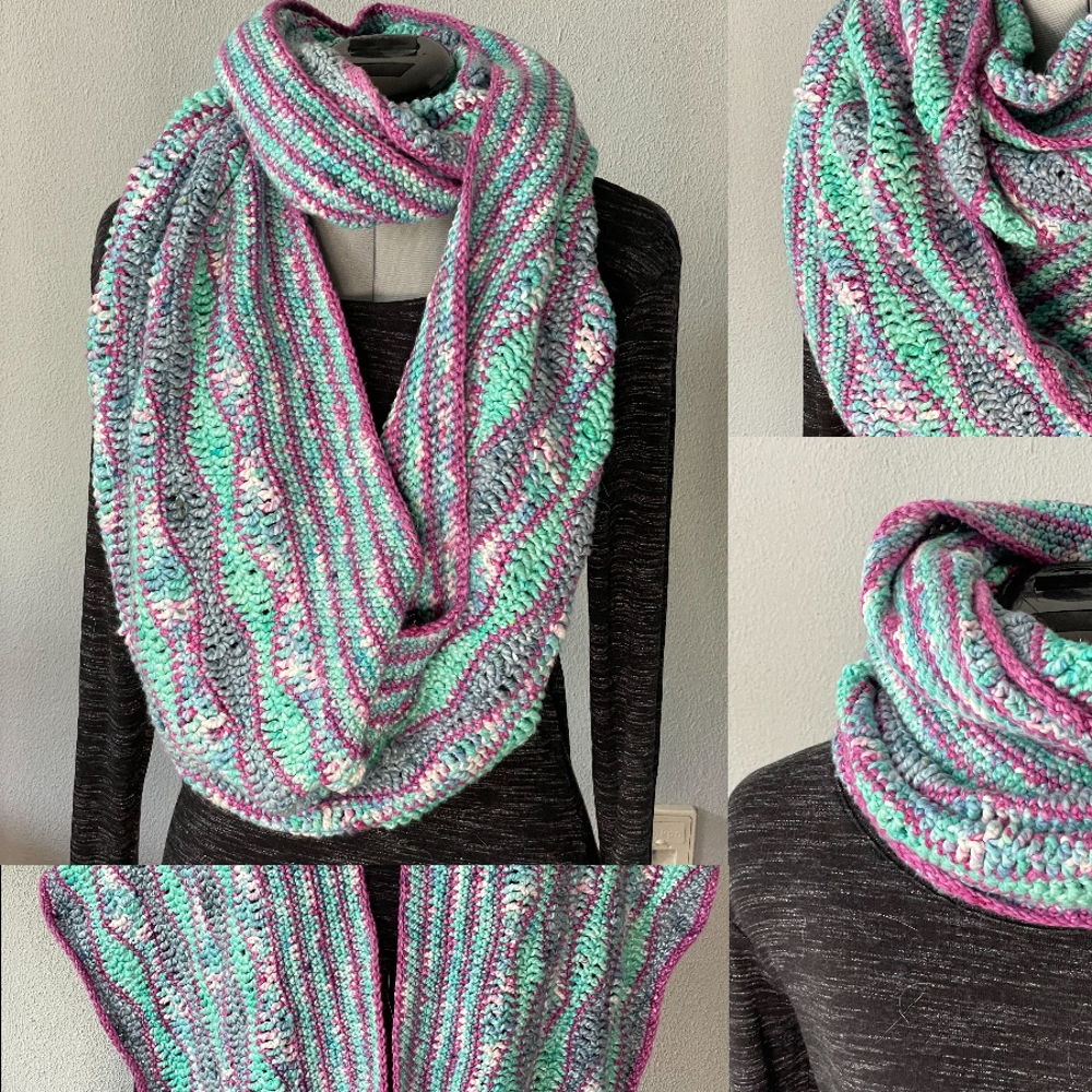 Crocheted waves scarf Olga