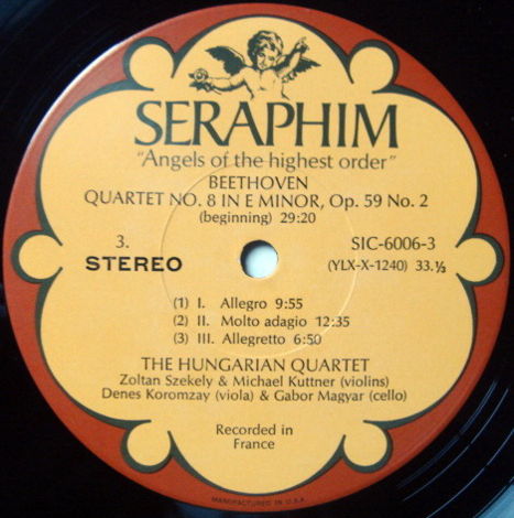 EMI Angel Seraphim / HUNGARIAN QT, - Beethoven The Midd...