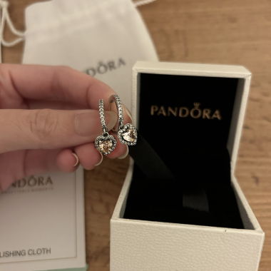 Pandora Heart Earrings Silver