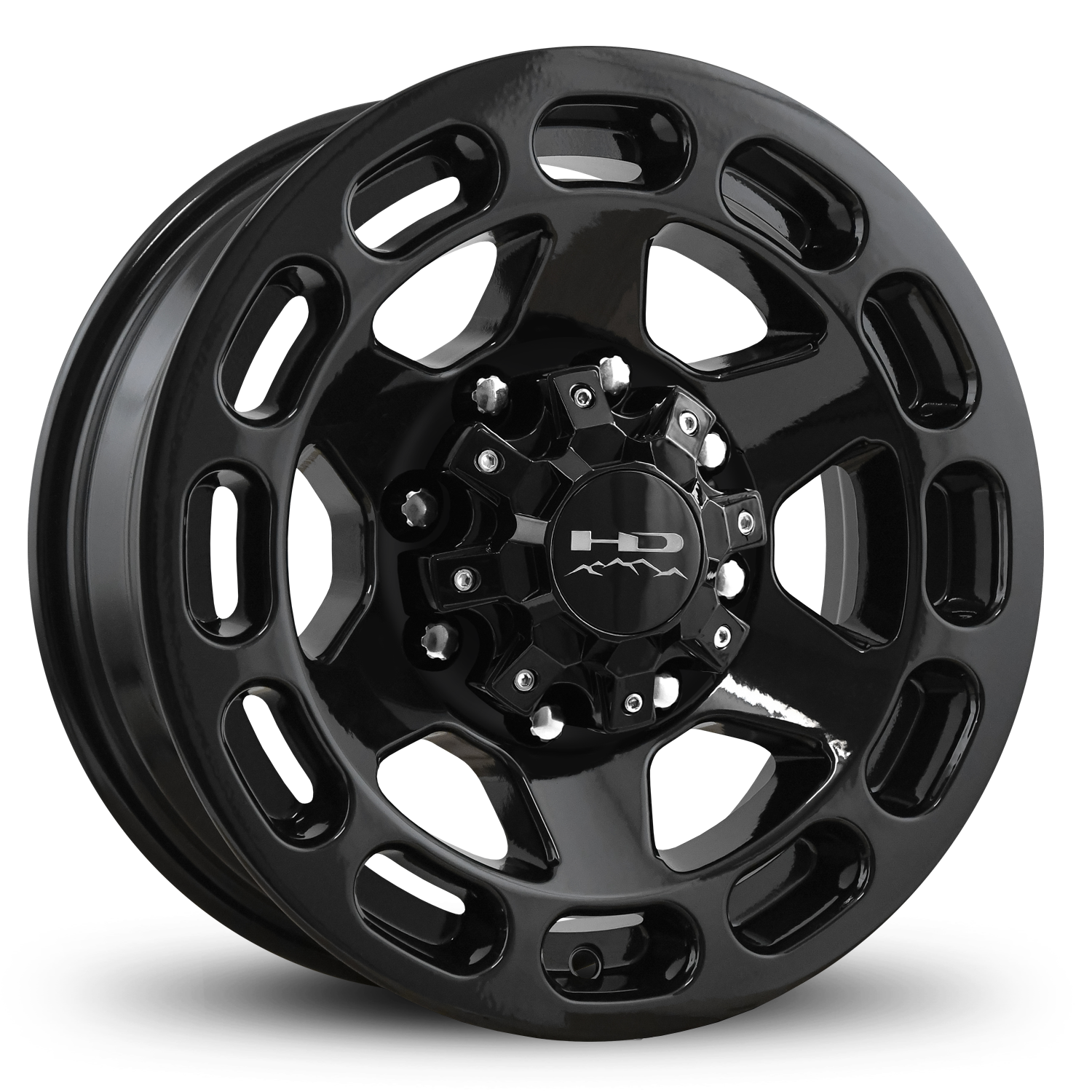 HD Off-Road Patriot Custom Trailer Wheel & Tire packages in 16x6.0 in 8 lug All Gloss Black for Unility, Boat, Car, Construction, Horse, & RV