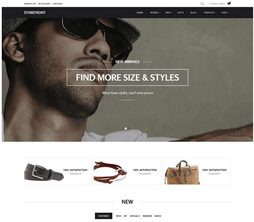 Storefront - шаблон для CMS Joomla
