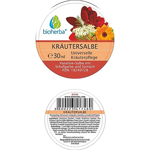Kräutersalbe Vaseline - Salbe mit Schafgarbe und Sumach 30 ml