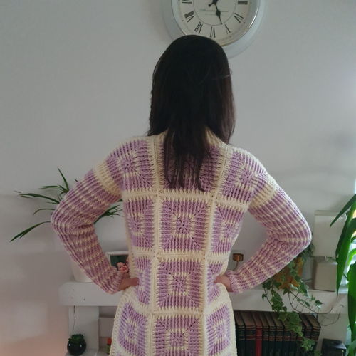 Crochet cardigan with granny squares