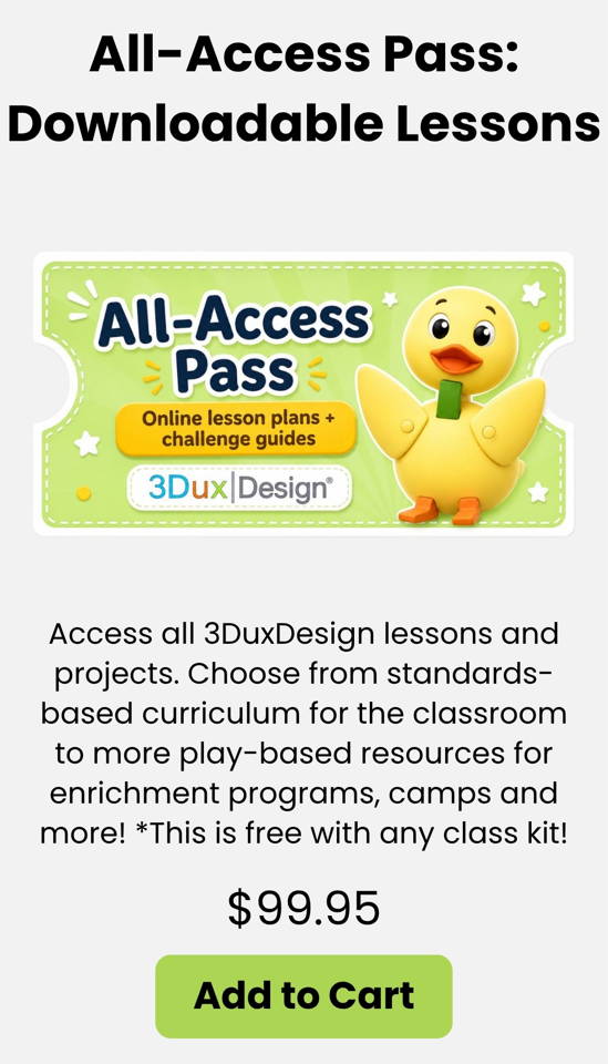 ticket for Access to 3DuxDesign All-Access pass for all the 3DuxDesign downloadable lesson plans.