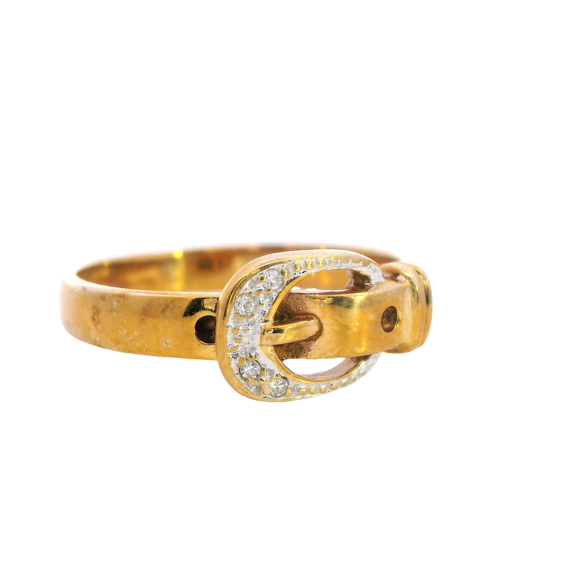 Chic Diamond Buckle Embrace Ring - Image 3