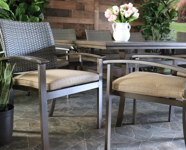Glenhaven Sedona Aluminum Outdoor Dining Furniture with Wicker Accents