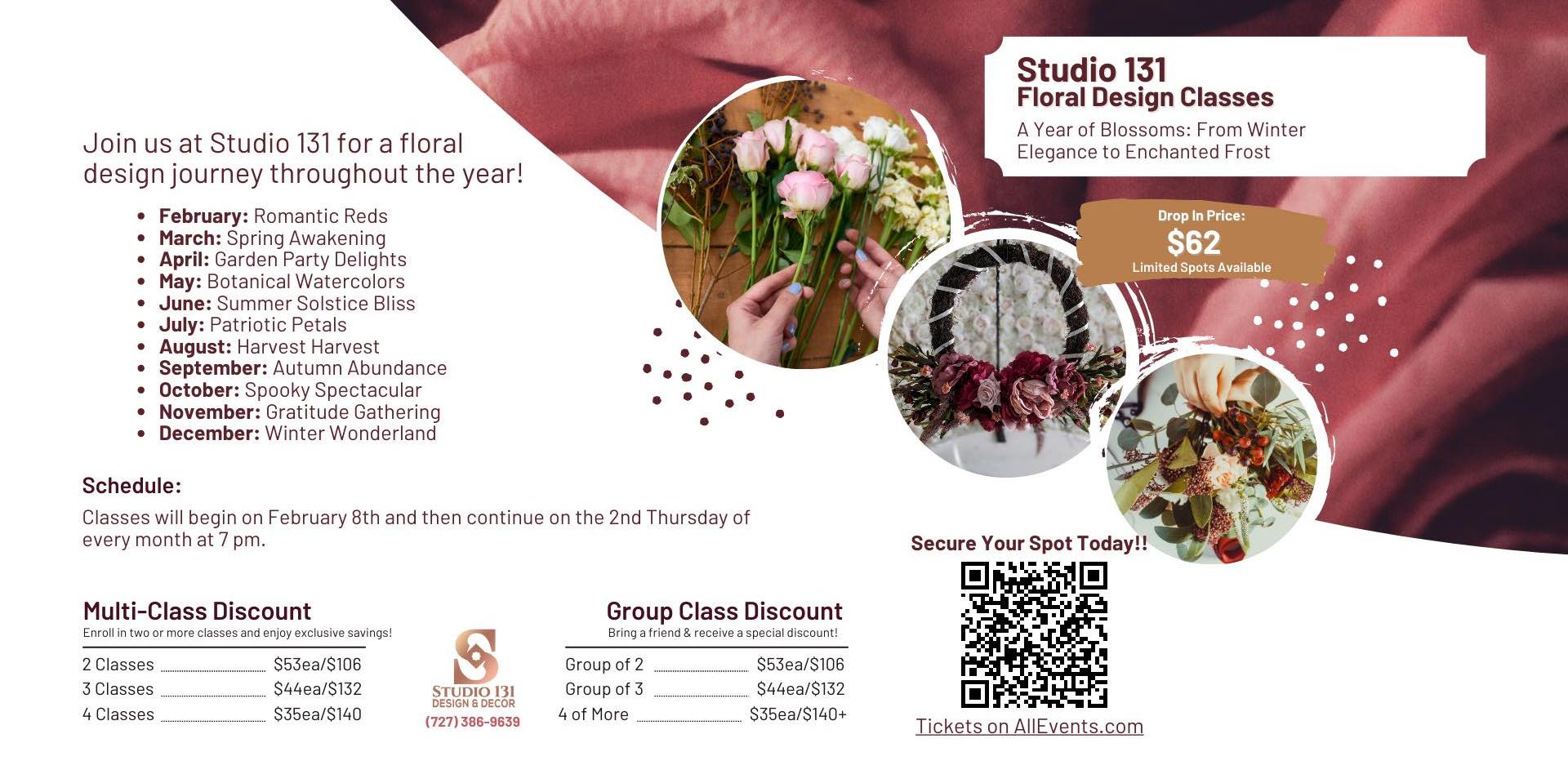 Silk Arrangement and Floral Design Class promotional image