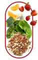 A compilation of fruits and vegetables that contains L-Glutathione