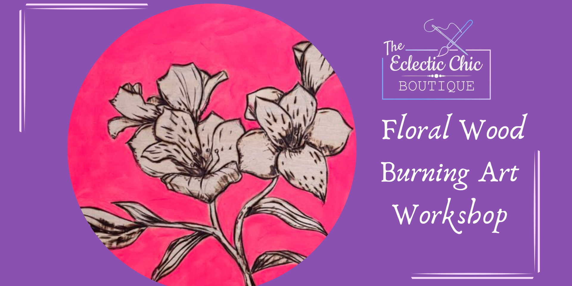 Floral Wood Burning Art Workshop promotional image
