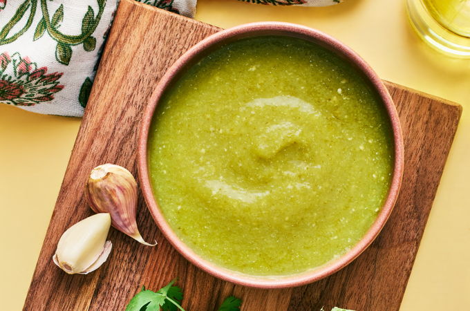 Salsa verde aux tomatilles pour enchiladas de Rosina