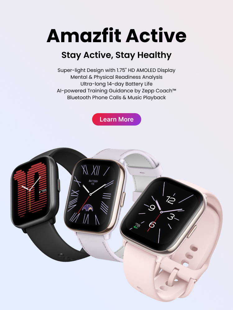 Amazfit Bip 3 Pro Smart Watch: 14-Day Battery Life - Pink 