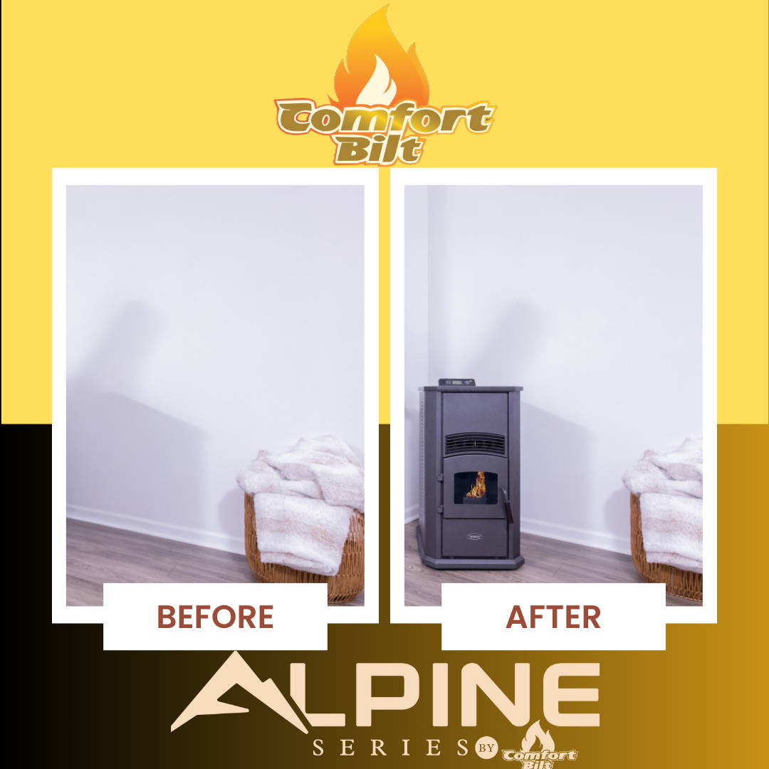 Before and After Pellet Stove Installation