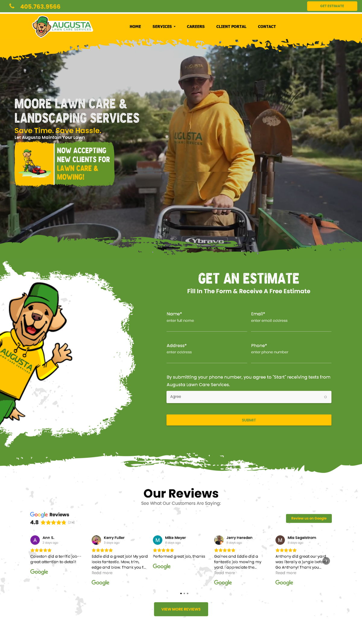 Screenshot of Moore OK Lawn Care & Mowing, from the homepage examples collection.