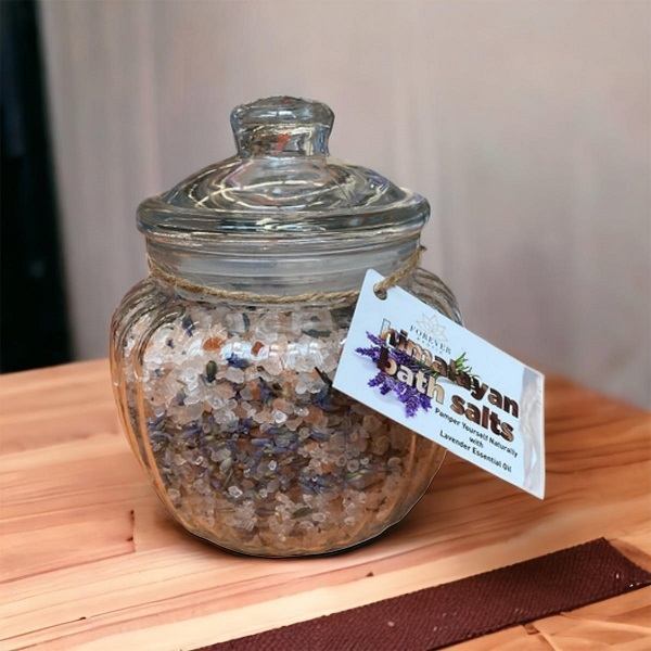 Himalayan Bath Salt Infused with Lavender Essential Oil - 700g Jar