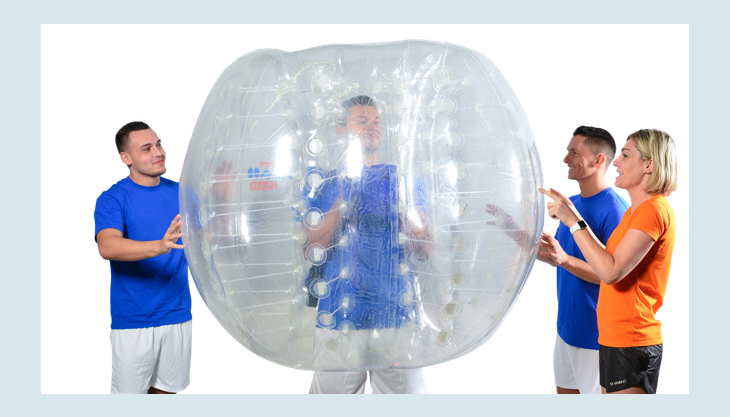 bubblefootball gruppegemischt personimbumperz blau
