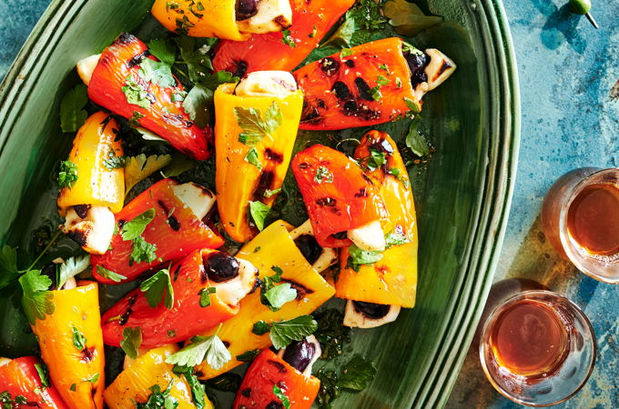 Minipoivrons farcis au fromage halloumi