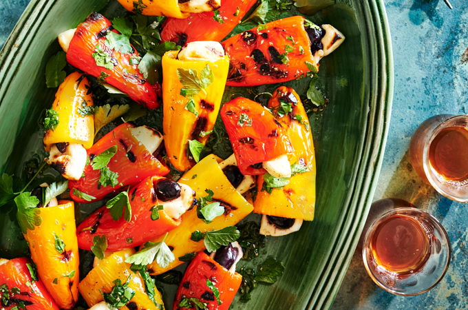 Mini Bell Peppers Stuffed with Halloumi Cheese