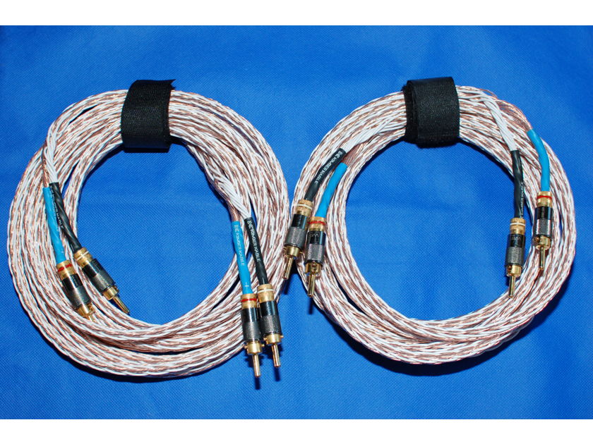 Kimber Kable 8TC- 5M (15FT) pair speakers cables terminated in WBT0600 locking bananas connectors.