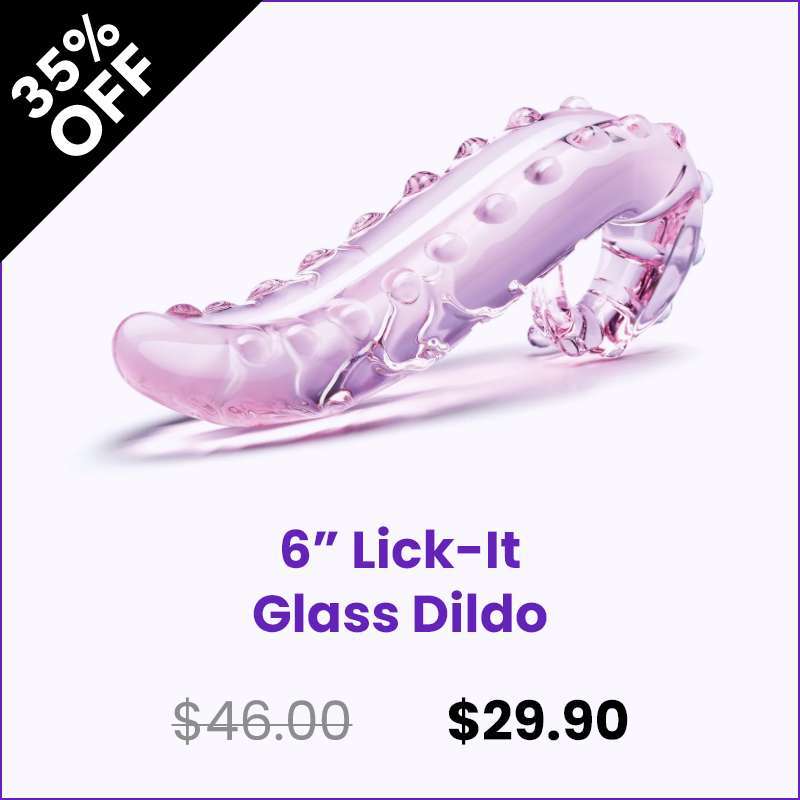 Six Inch Lick It Glass Dildo