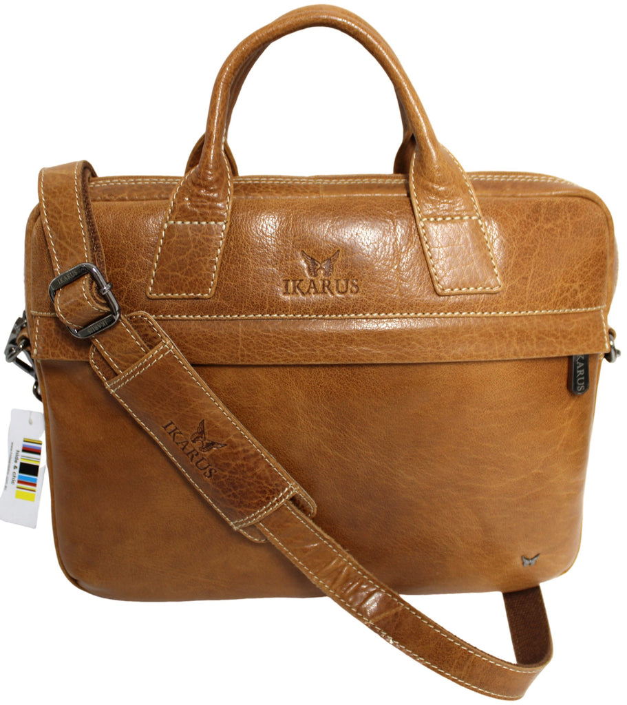 Quality Full Grain Leather Laptop Shoulder Bag - Image 13