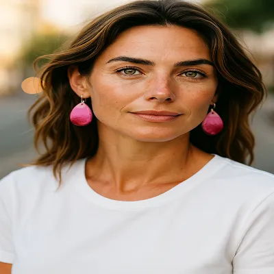 Fluid Art Resin - Tear Drop Pink Earrings