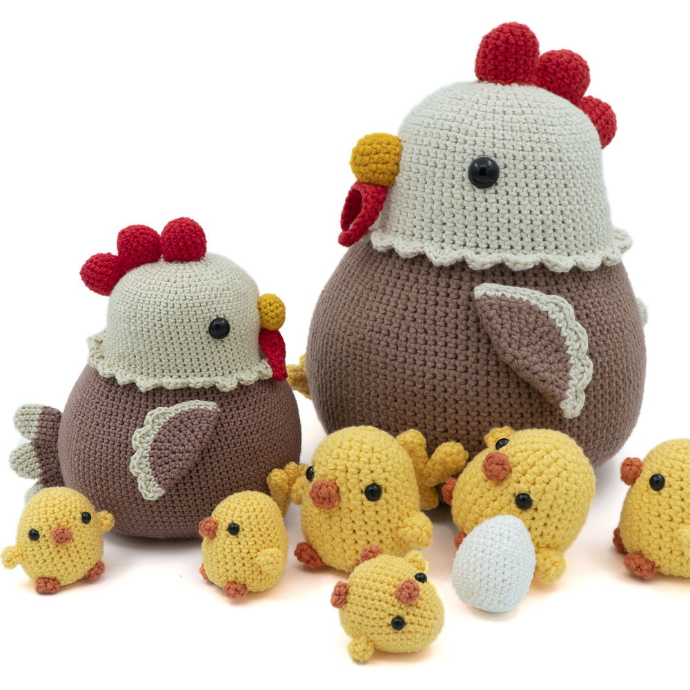 Amigurumi Hen, Chick, and Egg