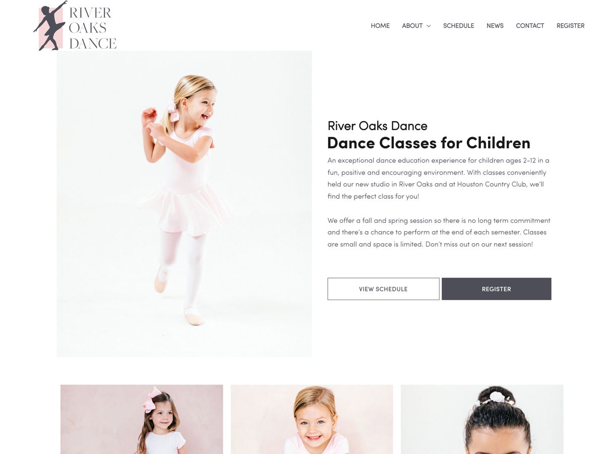 Screenshot of River Oaks Dance, from the teacher & educator websites collection.