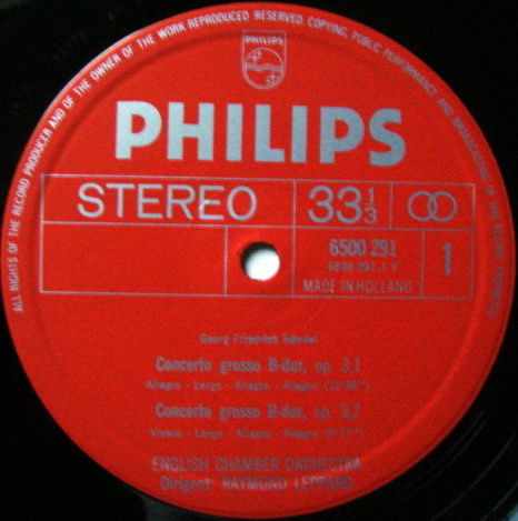 Philips / LEPPARD, - Handel Concerti Grossi Op.3, MINT,...